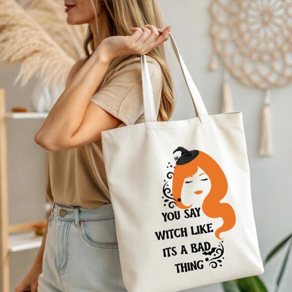 Maisey Mae "You Say Witch Like It’s a Bad Thing" Halloween Tote Bag – NEW - Picture 3 of 4